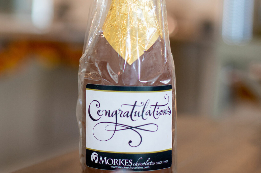 wedding favors chocolate champagne bottle blog image